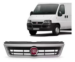 Grade Frontal Ducato 2004/2013 Preta C-friso Prata E Emblema Grade Frontal Ducato 2004/2013 Preta C-friso Prata E Emblema