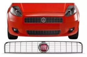 Grade Frontal Parachoque Punto 2007 A 2012 Prata + Emblema