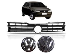 Grade Gol Bola 95 96 97 98 99 Com Emblema Dianteiro E Mala Plastico Preta Volkswagen Conjunto Kit