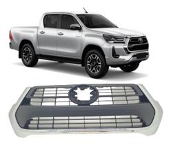 Grade hilux 2021/22 preto fosca com friso crom
