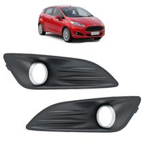Grade lateral parachoque dianteiro new fiesta 14/. aro cromado c/milha Grade lateral parachoque dianteiro new fiesta 14/. aro cromado c/milha