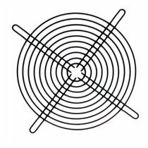 Grade Metalica Tela Ventilador 150mm Preta