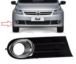 Grade Moldura Farol Milha Gol Voyage G5 Com Furo Cromado