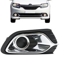 Grade Moldura Farol Milha Logan 2014 15 16 17 18 19 2020 Cromado S/Furo