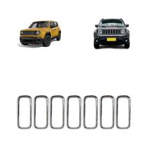 Grade moldura friso aplique cromada jeep renegade 2015 a 2018 kit 7 unidades Grade moldura friso aplique cromada jeep renegade 2015 a 2018 kit 7 unidades