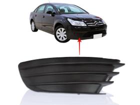 Grade Moldura Para Choque C4 2008 a 2013 Lado Direito RETOV PLASTICO PRETO sem Furo