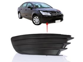 Grade Moldura Para Choque C4 2008 a 2013 Lado Direito RETOV PLASTICO PRETO sem Furo