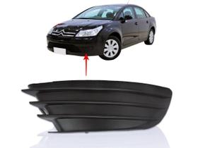 Grade Moldura Para Choque C4 2008 a 2013 Lado Esquerdo RETOV PLASTICO PRETO sem Furo