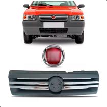 Grade para Fiat Uno 2009 a 2013 Cinza Aro Cromado C/ Emblema Grade para Fiat Uno 2009 a 2013 Cinza Aro Cromado C/ Emblema