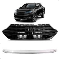 Grade para pickup nova strada 2020 a 2025 com friso sup cromado