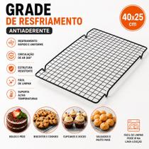 Grade para Resfriar Alimentos Bolos e Biscoitos Antiaderente 40cm x 25cm Grade para Resfriar Alimentos Bolos e Biscoitos Antiaderente 40cm x 25cm
