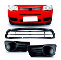 Grade Parachoque Central Moldura Milha Palio 10 A 2016 Preto