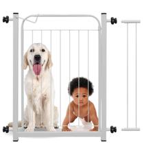 Grade Portão De Proteção e Segurança Com 68cm a 83cm Para Bebe Pets Cães Com Extensor Prolongador 10cm