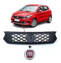 Grade Preta Frontal Radiador Fiat ARGO 2017 2018 2019 2020 Preto - Com Emblema