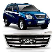 Grade Radiador Cherry Tiggo / 10 a 13 - Com emblema Friso Cromado