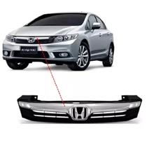 Grade Radiador Civic 2012 2013 2014 Preto Friso Cromado