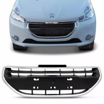 Grade Radiador Com Moldura Cromada Peugeot 208 2012 a 2016