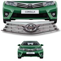 Grade radiador Corolla 2015 2016 2017 friso cromado emblema completa
