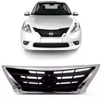 Grade Radiador Versa 2011 A 2014 Preta Moldura Cromada