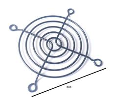Grade Telinha De Proteção Para Ventoinha Cooler DE 80mm S/ PARAFUSO - PRETO