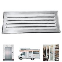 Grade Ventilação Inox 20cm x 50cm com Tela MotorHome Armario