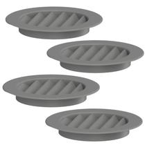 Grade Ventilação Redonda Cinza 13x13 Encaixe 10x10 4und Grade Ventilação Redonda Cinza 13x13 Encaixe 10x10 4und