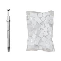Gradiente Nail Art Stamper 50 PCS Esponja Gel Polonês Escova Glitter Pó Pontilhando Caneta