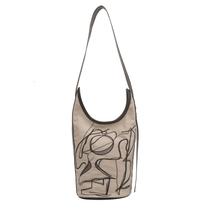 Graffiti Casual Bucket Bag, Trendy Messenger Bag Women's