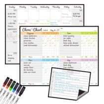 Gráfico de tarefas e pacote de calendário Magnetic Dry Erase JJPRO