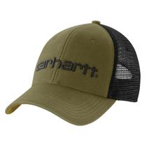 Gráfico do logotipo Cap Carhartt Canvas Mesh-Back para homens, verde