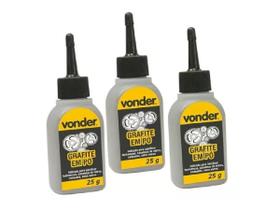 Grafite Em Pó Lubrificante Uso Geral Cadeados Fechaduras Canaletas de Vidros - Kit 3 embalagens de 25g Vonder Grafite Em Pó Lubrificante Uso Geral Cadeados Fechaduras Canaletas de Vidros - Kit 3 embalagens de 25g Vonder