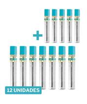 Grafite Hi Polymer Pentel 2B 0.7mm Kit Com 12 Tubos 24 Minas