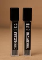 Grafite para Lapiseira 0.5mm HB Kit 2x12 Yins Traço Claro