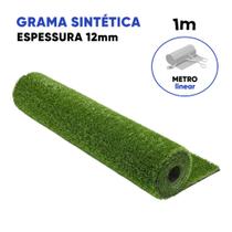 Grama Sintética 12mm Verde Natural Durável, Fácil de Manter e Ideal para Jardins, Quadras e Decoração