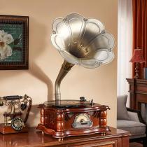 Gramofone Vintage de Madeira Artisam com Bluetooth, USB e Controle Remoto Gramofone Vintage de Madeira Artisam com Bluetooth, USB e Controle Remoto