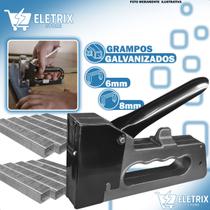 Grampeador Alta Pressão Tapeceiro Profissional Incluso 2000 Grampos 8mm 6mm Artesanato Grampeador Alta Pressão Tapeceiro Profissional Incluso 2000 Grampos 8mm 6mm Artesanato