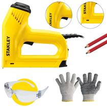 Grampeador e Pinador Elétrico TRE550 Stanley Com Kit Tapeçaria Marcenaria e Bricolagem
