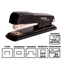 Grampeador Jocar Office 93014 Preto Metálico 13cm 24/6 Ou 26/6 Até 25 Folhas Grampeador Jocar Office 93014 Preto Metálico 13cm 24/6 Ou 26/6 Até 25 Folhas