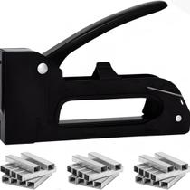 Grampeador Manual Para Tapeceiro Artesanato Madeira C/ 100 Grampos 8mm Reforçado