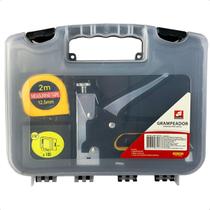 Grampeador Manual Profissional 3 em 1 Estrutura Metalica Com Maleta Trena E Grampos 4 a 14mm Grampeador Manual Profissional 3 em 1 Estrutura Metalica Com Maleta Trena E Grampos 4 a 14mm