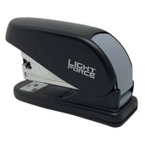 Grampeador Médio Light Force Preto 24/6 26/6 Mola Resistente Retração Automática Material Escritório