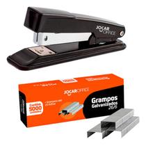 Grampeador Metal + 5000 Grampos 26/6 Galvanizados Escritório