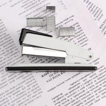 Grampeador Metal Escolar Para Grampo 26/6 PRETO_BRANCO