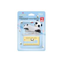 Grampeador Mini 12 Folhas Panda + 1000 Grampos Nº 10 Tilibra