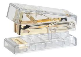 Grampeador Mini 26/6 Tris 7cm Cristal Dourado 20 Folhas Grampeador Mini 26/6 Tris 7cm Cristal Dourado 20 Folhas