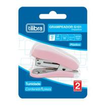 Grampeador Mini Com Extrator Rosa Claro Grampeador Mini Com Extrator Rosa Claro