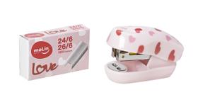 Grampeador Mini Fofo Estampado 26/26 Com 1000 Grampos Molin