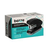 Grampeador preto mini bazze grampeia 18 folhas