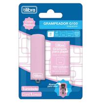 Grampeador Rosa 10 Folhas Mini com Extrator + 1000 Grampos - Tilibra Grampeador Rosa 10 Folhas Mini com Extrator + 1000 Grampos - Tilibra