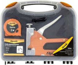 Grampeador Sparta para Fixação de Telas e Molduras Kit com Trena Métrica e Grampos Profissional Grampeador Sparta para Fixação de Telas e Molduras Kit com Trena Métrica e Grampos Profissional